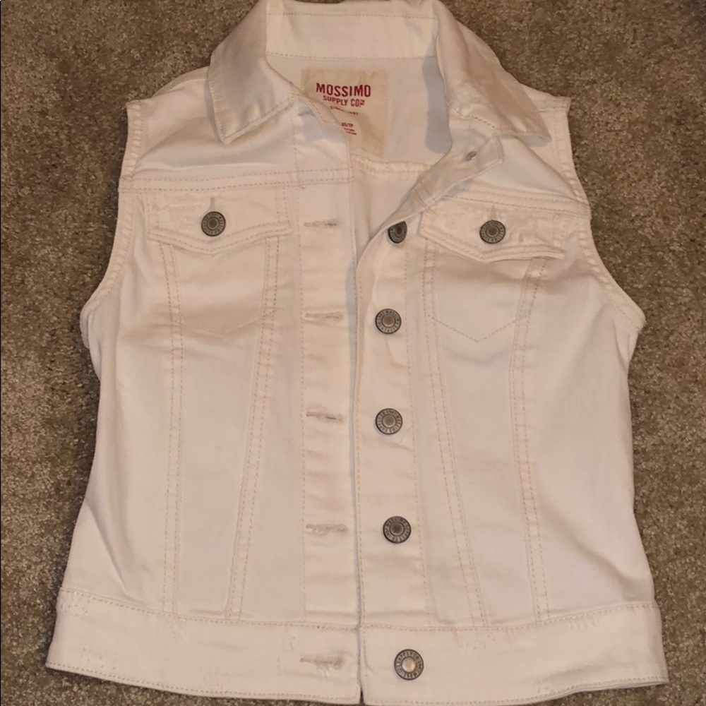 White jean vest